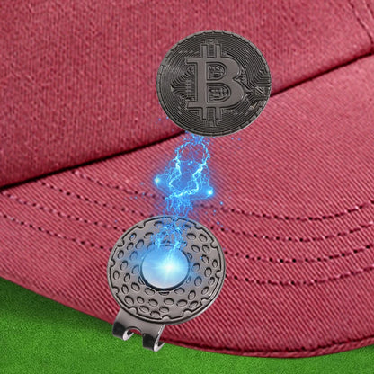 Sliver Golden Color Bitcoin Golf Ball Marker Magnetic Hat Clip