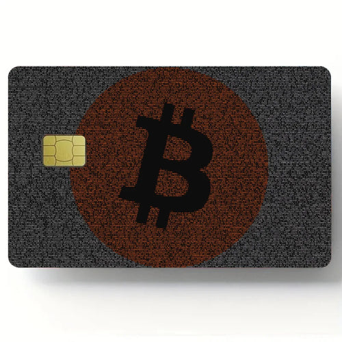 Bitcoin Pattern Stickers 4pcs PVC Credit Card Skin Stickers Removable