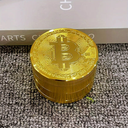 2/2.5inch Bitcoin Coin Herb Grinder Pepper Mortar Salt Crusher Spice