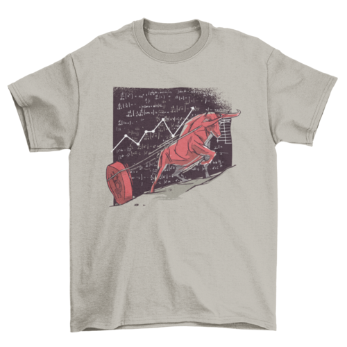 Stock Market Bitcoin Bull Pulling Hill Finance t-shirt