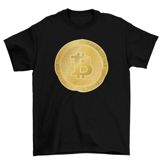 Golden bitcoin t-shirt