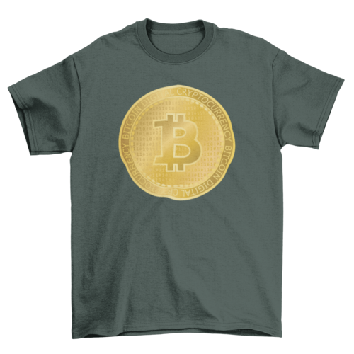 Golden bitcoin t-shirt