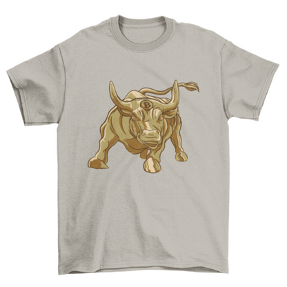 Gold bitcoin bull t-shirt