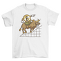 Bitcoin cartoon riding bull t-shirt