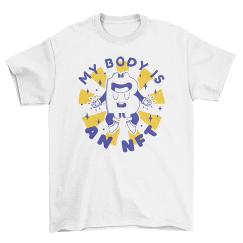 Bitcoin logo funny retro cartoon t-shirt
