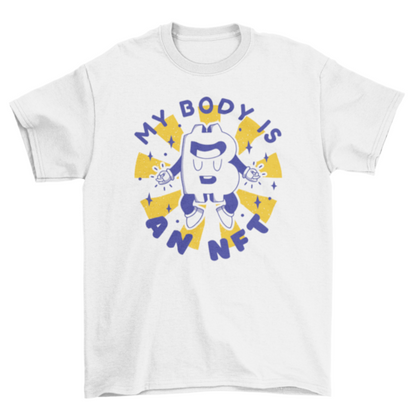 Bitcoin logo funny retro cartoon t-shirt