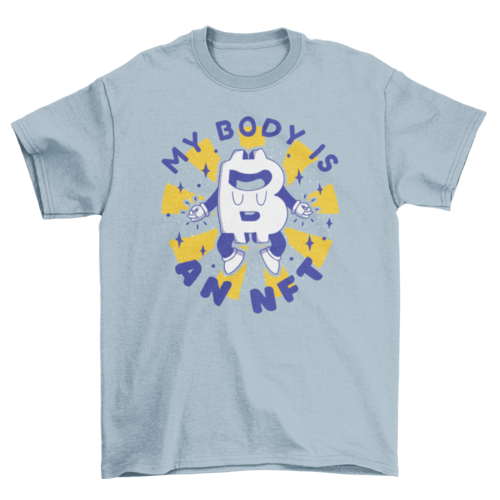 Bitcoin logo funny retro cartoon t-shirt