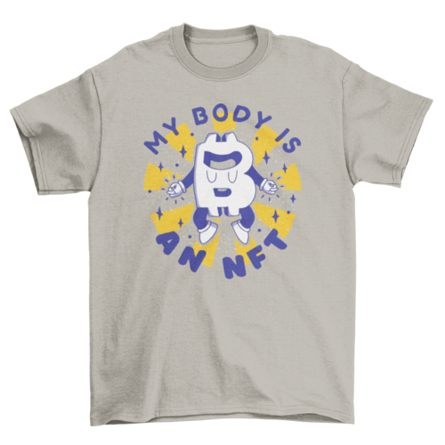 Bitcoin logo funny retro cartoon t-shirt