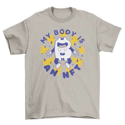 Bitcoin logo funny retro cartoon t-shirt