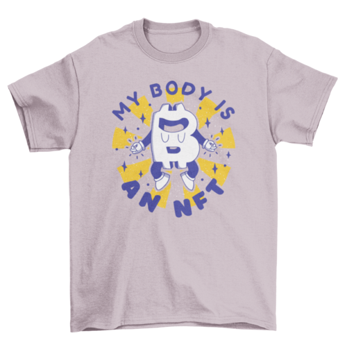 Bitcoin logo funny retro cartoon t-shirt