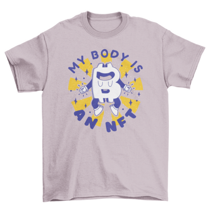 Bitcoin logo funny retro cartoon t-shirt