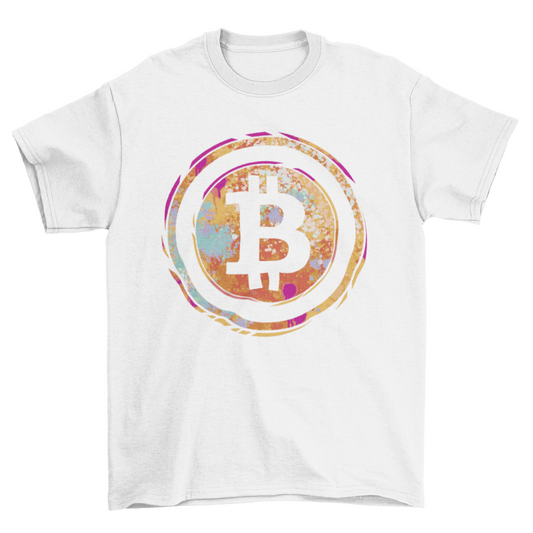 Bitcoin symbol watercolor t-shirt