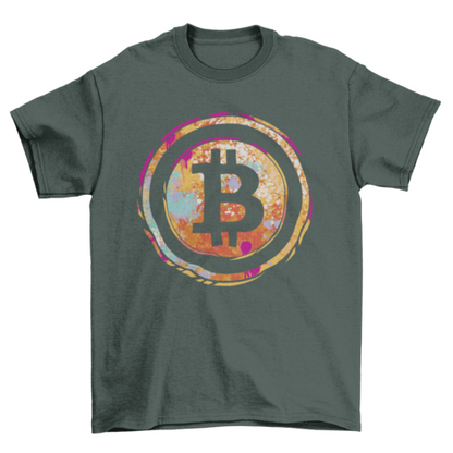 Bitcoin symbol watercolor t-shirt