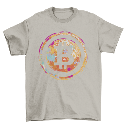 Bitcoin symbol watercolor t-shirt