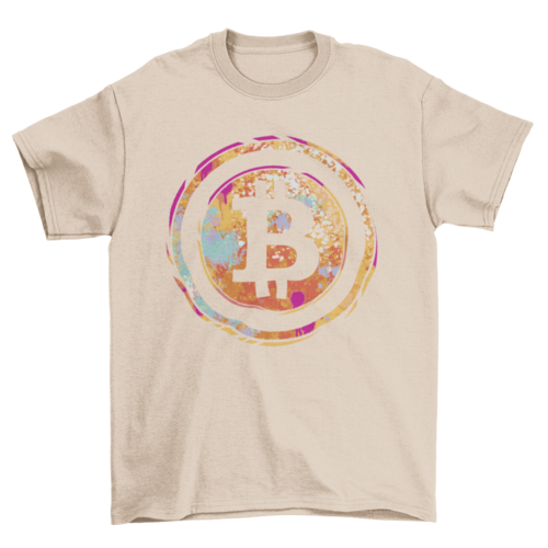 Bitcoin symbol watercolor t-shirt