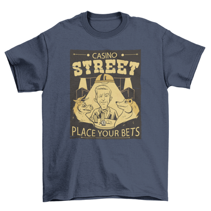 Animals playing casino poker t-shirt