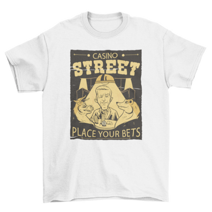 Animals playing casino poker t-shirt