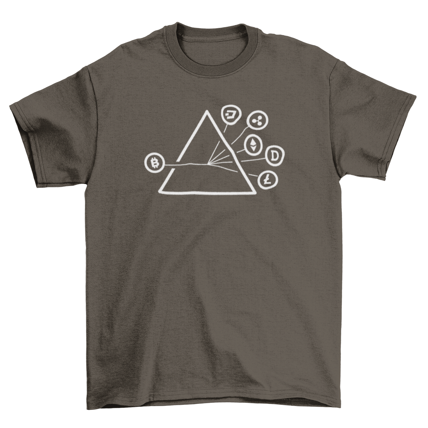 Crypto coins stroke symbols t-shirt