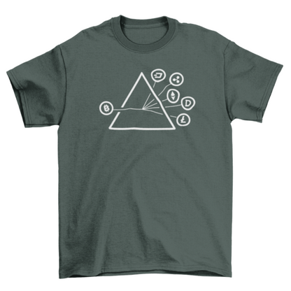 Crypto coins stroke symbols t-shirt