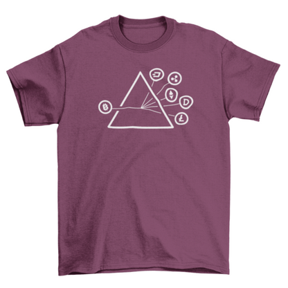 Crypto coins stroke symbols t-shirt