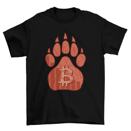 Bitcoin bear footprint t-shirt