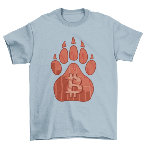 Bitcoin bear footprint t-shirt