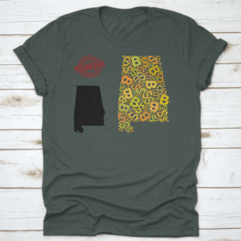 Rubber Philadelphia Stamp, And Bank Mosaic Map Of Alabama State. Red